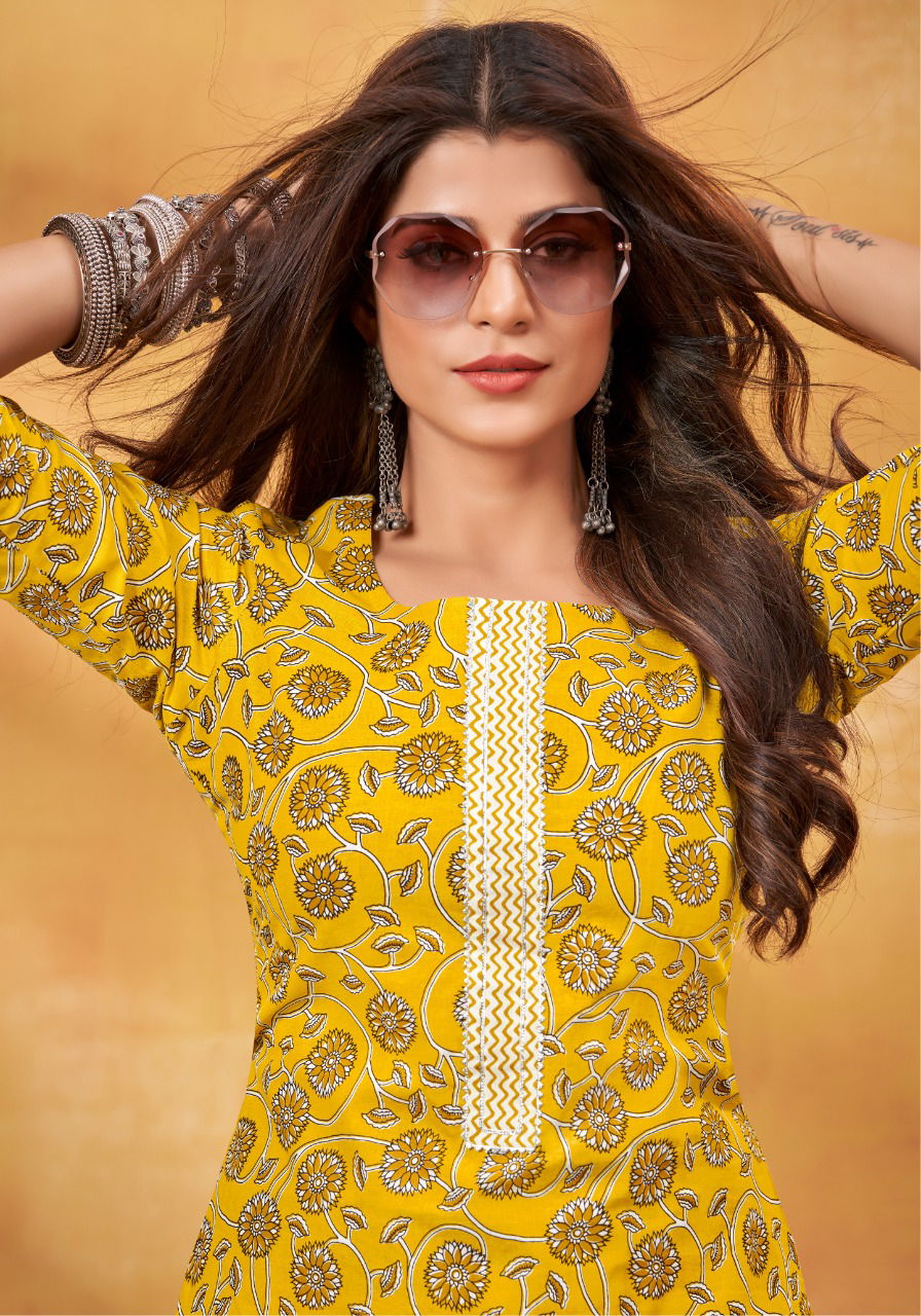 Balaji Shanaya Vol 1 Printed Designer Wholesale Cotton Kurti With Bottom
